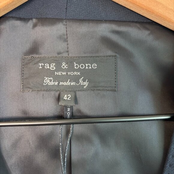 NWT Rag & Bone Size 42 Navy Chester Waistcoat Fabric Made in Italy - Picture 2 of 8